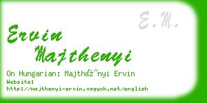 ervin majthenyi business card